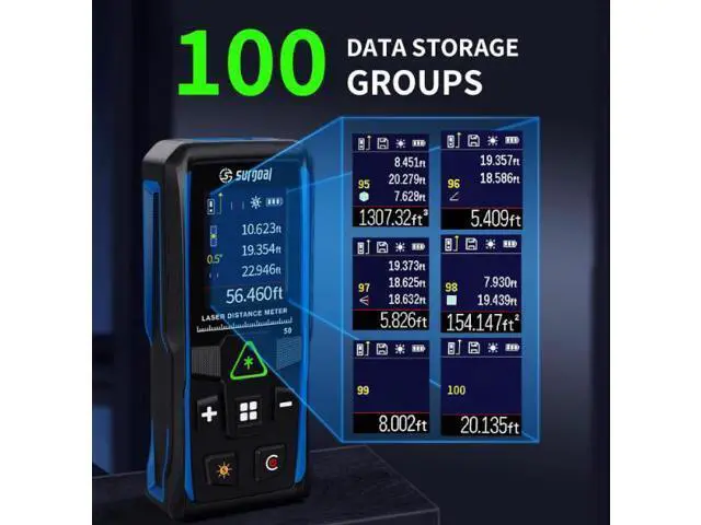 Alt view image 6 of 7 - wusu Multifunctional color screen with digital horizontal vibration rotating screen green laser rangefinder 100m handheld rangefinder