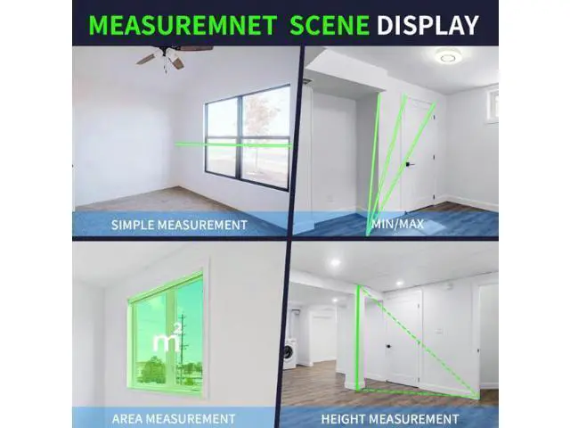 Alt view image 7 of 7 - wusu Multifunctional color screen with digital horizontal vibration rotating screen green laser rangefinder 100m handheld rangefinder