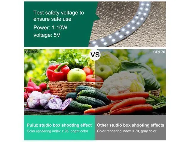 Alt view image 4 of 6 - 31cm Folding 3 Modes Dual Color Ring Light Photo Lighting Studio Shooting Tent Box Kit with 6 Colors PVC Backdrops, Unfold Size: 31cm x 31cm x 31cm (Black) (Black)