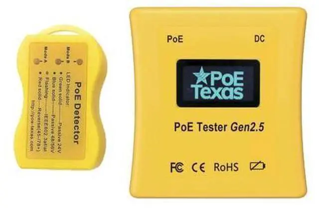 Main image of PoE Detector & PoE Tester Tool Kit (Gen2.5) - Wired Network Cable Tester to Detect & Test Power Over Ethernet - Cable Tester to Read Voltage, Current and Power Usage on Cat5, Cat6 - No Battery Needed
