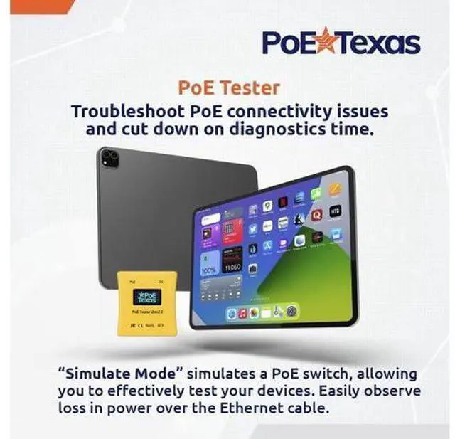 Alt view image 3 of 7 - PoE Detector & PoE Tester Tool Kit (Gen2.5) - Wired Network Cable Tester to Detect & Test Power Over Ethernet - Cable Tester to Read Voltage, Current and Power Usage on Cat5, Cat6 - No Battery Needed