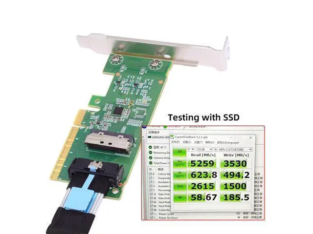 Alt view image 7 of 7 - Vszerda PCIE5.0 Extender Adapter PCI-Express 8X to MCIO 8i Mini Cool Edge IO SFF-TA-1016 Interface Expansion Controller Card for Mainboard SSD Graphics Card