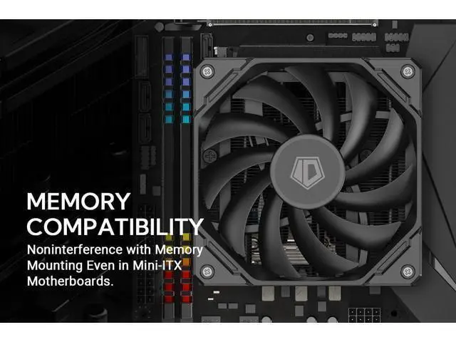 Alt view image 5 of 7 - ID-COOLING IS-67-XT Black 67mm Height Low Profile CPU Cooler 6 Heatpipes CPU Air Cooler for HTPCs, ITX, and Small Form Factor Builds, 120x15mm Slim Fan, Support Intel LGA1700/1200/115X, AMD AM5/AM4