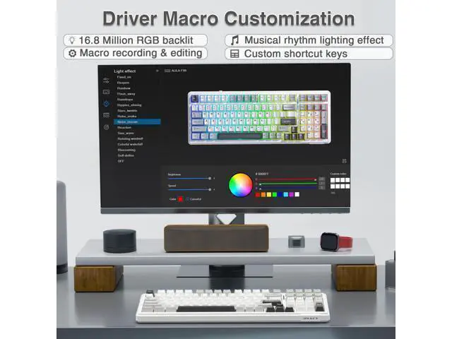 Alt view image 7 of 7 - Vszerda F99 Wireless Mechanical Keyboard,Tri-Mode BT5.0/2.4GHz/USB-C Hot Swappable Custom Keyboard,Pre-lubed Linear Switches,RGB Backlit Computer Gaming Keyboards for PC/Tablet/PS/Xbox