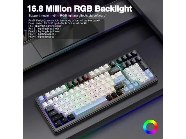 Alt view image 6 of 7 - Vszerda F99 Wireless Mechanical Keyboard,Tri-Mode BT5.0/2.4GHz/USB-C Hot Swappable Custom Keyboard,Pre-lubed Linear Switches,RGB Backlit Gaming Keyboards for PC/Tablet/Xbox/PS4/PS5