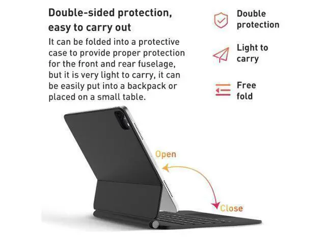 Alt view image 3 of 7 - For iPad 10th Gen 10.9 2022 T89 Magic Suspended Bluetooth Keyboard Leather Case(Black)