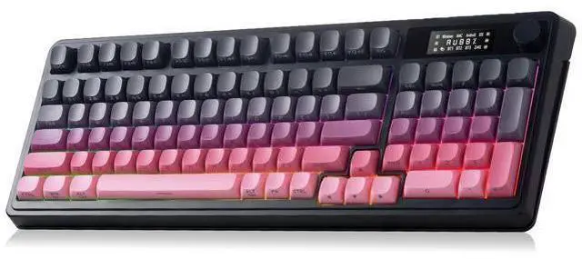 Main image of Vszerda S99 Pro Keyboard, Wireless Keyboards with Media Knob Custom RGB Backlit, 3-Modes BT/2.4G/USB-C Membrane Gaming Creamy Keyboard for Windows/MAC/PC Gamer - Black Pink