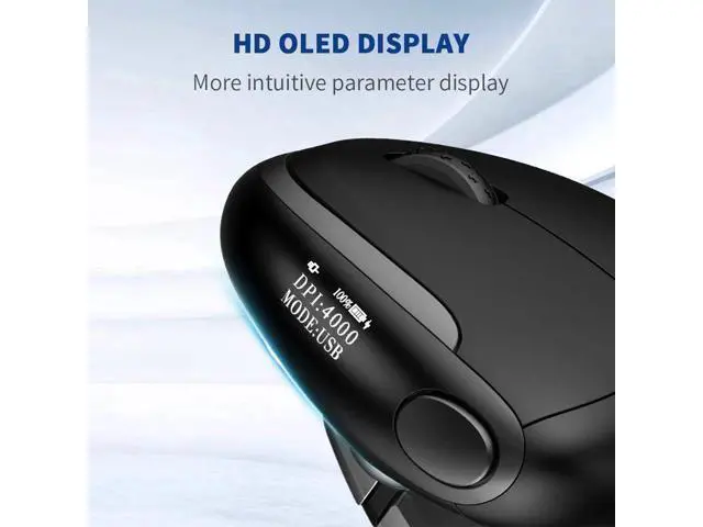 Alt view image 2 of 7 - Colorful M618XSD Thumb Roller Ergonomic Three-Mode Bluetooth Charging Grip Vertical Battery Level Display Mouse