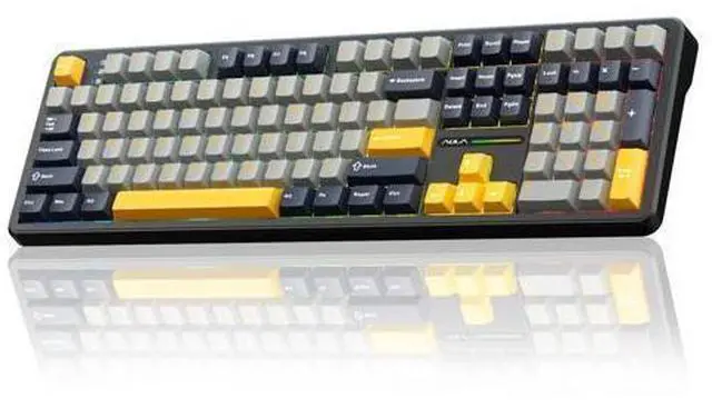 Main image of Vszerda F108 Wireless Mechanical Keyboard, BT5.0/USB-C/2.4GHz Hot Swappable Custom Gaming Keyboards, PBT Keycaps, Pre-lubed Switches, RGB Backlit Full Size Creamy Keyboard with Number Pad, 108 Keys