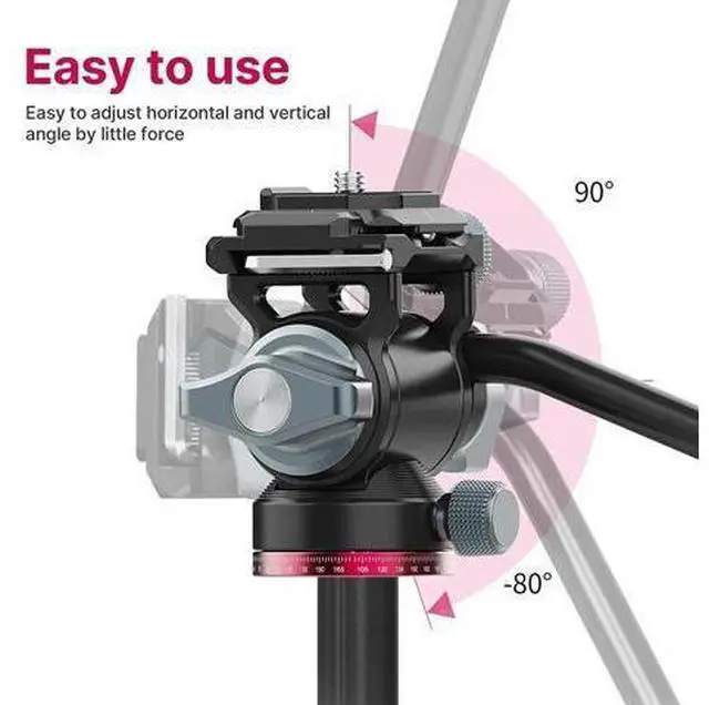 Alt view image 3 of 5 - Video Fluid Head for Camera Tripod - ULANZI U-190 Mini Pan Tilt Head Small Panoramic Ball Head with Arca Swiss Quick Release Plate Lightweight Filming Equipment for Compact Camera Load up to 6.6lb/3kg