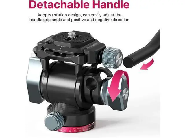 Alt view image 5 of 5 - Video Fluid Head for Camera Tripod - ULANZI U-190 Mini Pan Tilt Head Small Panoramic Ball Head with Arca Swiss Quick Release Plate Lightweight Filming Equipment for Compact Camera Load up to 6.6lb/3kg