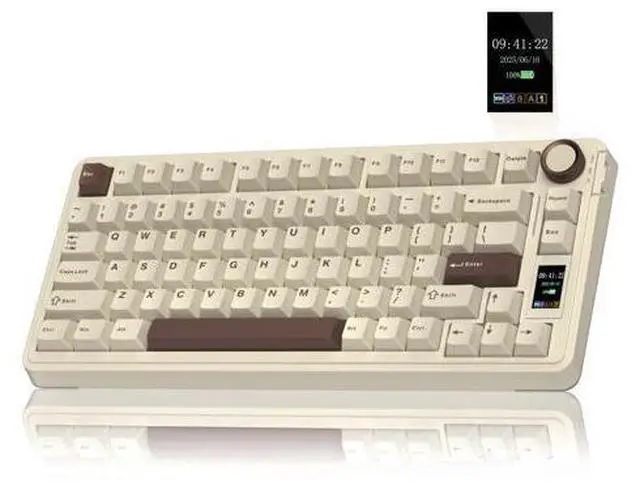 Main image of Vszerda S75 PRO Wireless Mechanical Keyboard with Screen&Knob, 75% Hot Swappable Gaming Keyboard with Pre-lubed Switches, RGB Backlit, PBT Keycaps, Creamy Sounding Computer Keyboards