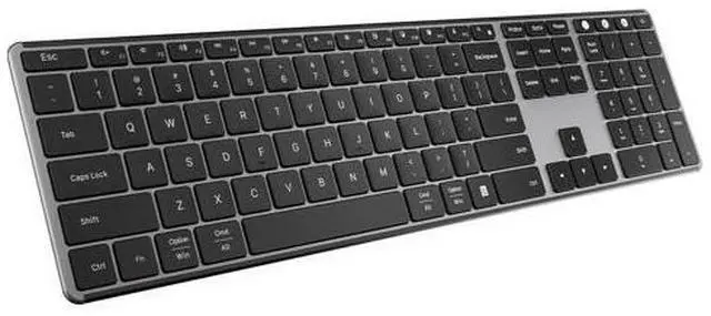 Main image of Vszerda 2.4G Wireless Bluetooth Keyboard Full Size, Quiet Slim Multi-Device Rechargeable Cordless QWERTY Keyboard with Number Pad, Low Profile Silent Flat Universal Keyboards for Computer/Mac/Windows