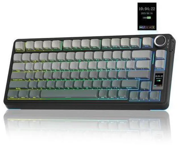 Main image of Vszerda S75 PRO Wireless Mechanical Keyboard with Screen&Knob, Tri-Mode Hot Swappable Gaming Keyboard 75%, Pre-lubed Switches, RGB Backlit, Side Printed PBT Keycaps, Creamy Sounding Computer Keyboards