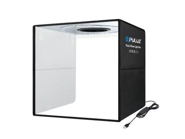 Alt view image 3 of 7 - PULUZ 40cm Folding Portable Ring Light USB Photo Lighting Studio Shooting Tent Box with 6 x Dual-side Color Backdrops, Size: 40cm x 40cm x 40cm (Black)