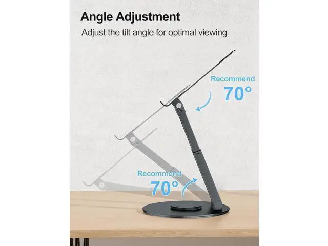 Alt view image 5 of 7 - Telescopic Laptop Stand for Desk with 360° Swivel Base Sit to Stand Height Adjustable Portable Riser Holder for Good Posture Compatible with MacBook Pro All Laptops 10-17-Gray