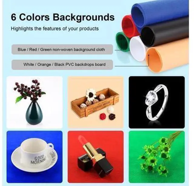 Alt view image 4 of 5 - PULUZ 40cm Folding Portable White Light Dimmable Photo Lighting Studio Shooting Tent Box Kit with 6 Colors Backdrops (US Plug)