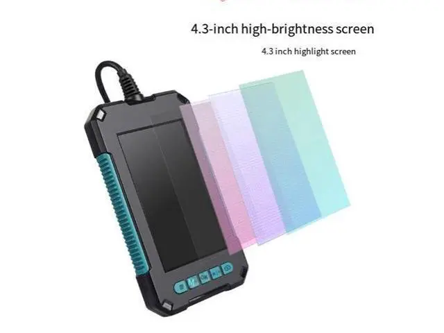 Alt view image 4 of 5 - Handheld screen high-definition dual-lens industrial endoscope with 2 million pixels, full-screen buttons, portable pipeline endoscope P40 green 8mm double 5 meters long
