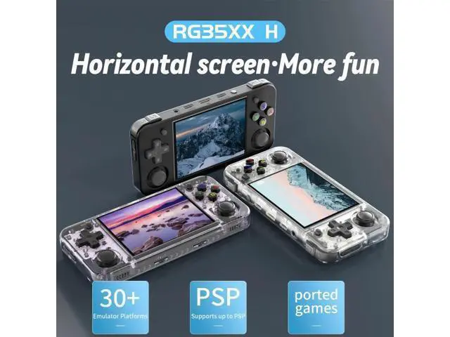 Alt view image 3 of 6 - ANBERNIC RG35XX H Handheld Game Console 3.5 Inch IPS Screen Linux System 64GB+128GB (Black)
