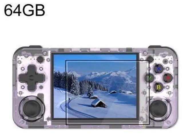 Main image of ANBERNIC RG35XX H Handheld Game Console 3.5 Inch IPS Screen Linux System 64GB (Transparent Purple)