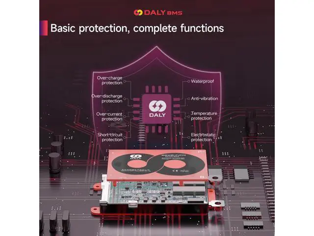 Alt view image 5 of 7 - DALY 3S-24S BMS 15A a 200A Placa de protección con cable de equilibrio y sensor de temperatura para batería de litio (LifePO4 12S 36V, 100A)