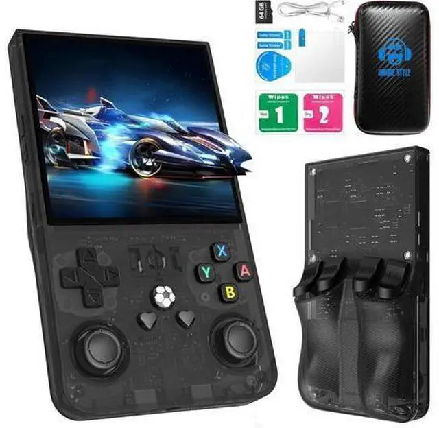 Main image of New R36MAX open-source handheld console with a 4-inch large screen, GBA game machine, R36PRO dual-stick arcade game, PSP games