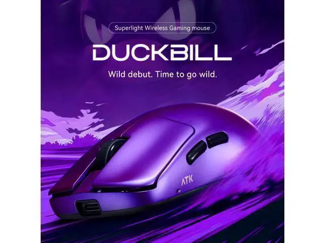 Alt view image 2 of 7 - Vszerda Blazing Sky Duckbill Ultra Wireless Gaming Mouse, 46g Ultralight, PAW3950 Sensor, 8000Hz Polling Rate (Ultra, Metallic Purple)