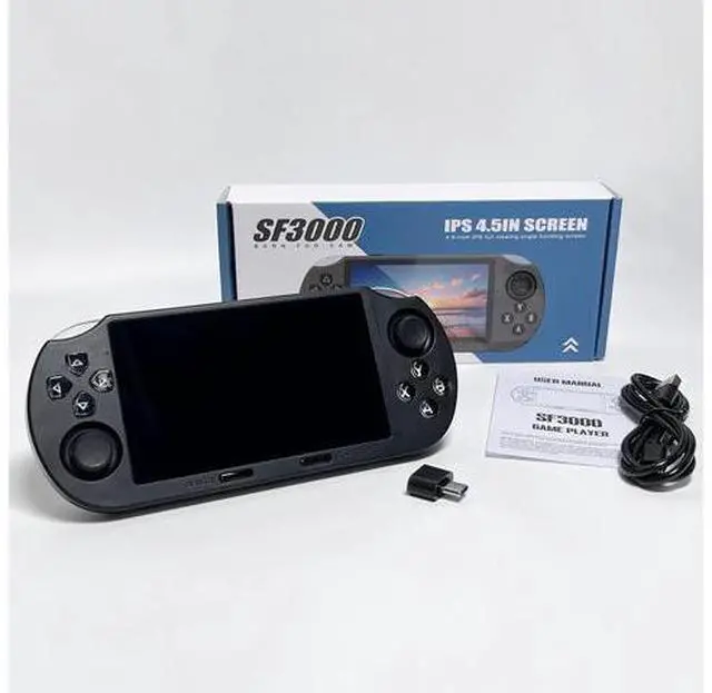 Main image of The game console handheld device SF3000 is a nostalgic GBA arcade handheld game console that supports wireless dual-hand controllers.