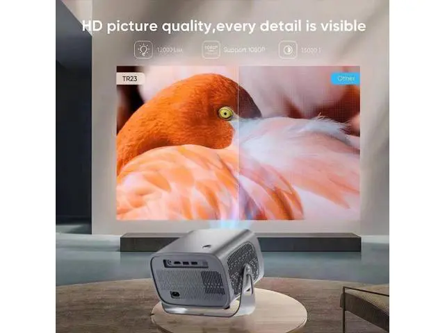 Alt view image 4 of 7 - A10 4K Smart Android Portable Projector US Plug