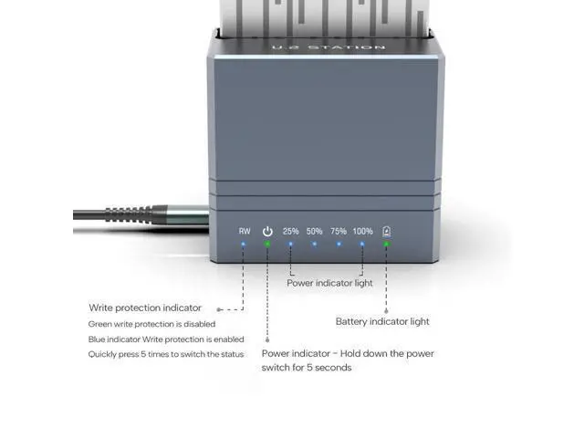 Alt view image 2 of 5 - 2.5in U2 Hard Drive Base SSD Box PowerFree and Fast Charging SSD Reader 2.5inches U2 Station