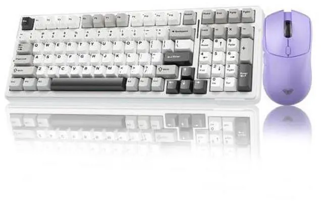 Main image of Vszerda Wireless Keyboard and Mouse Combo, F99 Mechanical Keyboards Hot Swappable Custom Keyboard+SC580X Wireless Gaming Mouse Light Purple