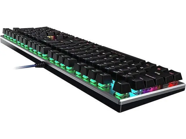 Alt view image 2 of 6 - Wired Computer Mechanical Gaming Keyboard, 108 Keys Keypad Without Conflict, Mixed Light Backlit, USB Interface