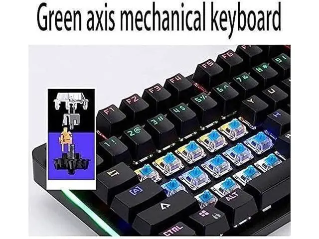 Alt view image 6 of 6 - Computer Keyboards Wired Gaming Keyboard, Mechanical Keypad, USB Interface, 13 Colors Cool Backlight Effect, for Home Office PC Game White