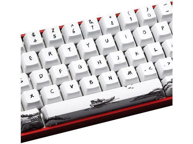 Alt view image 5 of 7 - 71 Keys Plum Blossom Keycap Set 71 Key Layout PBT Five-Sided Sublimation Keycaps for Mechanical Keyboards Gaming Keypads