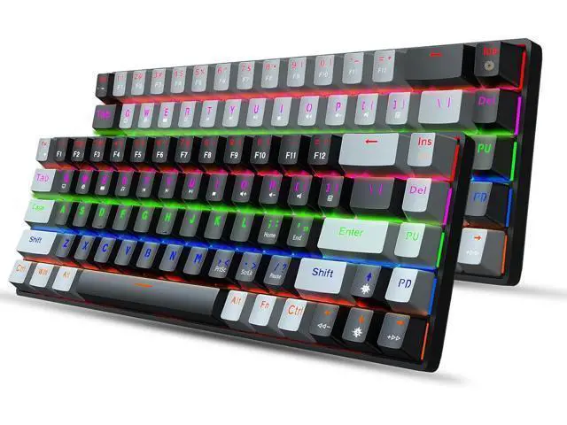 Alt view image 2 of 7 - Gaming Mechanical Keyboard Luminous Blue Switch Backlit Type-C 68-Key Keypad for Computer Keyboards 60% New 68-Key Luminous Keyboard Electronic, Black