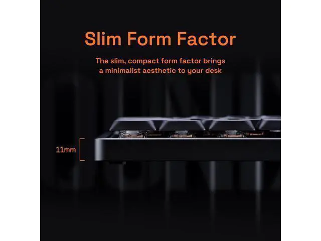 Alt view image 3 of 7 - Vszerda Magi65 Low Profile Mechanical Keyboard Wireless 65% Keyboard Ultra Slim for Creamy Typing, Hot Swappable, RGB Backlit, PBT Keycaps, Aluminum Case, BT/2.4G/USB-C, for Mac/Windows (Shadow Black)