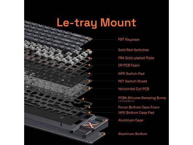 Alt view image 5 of 7 - Vszerda Magi65 Low Profile Mechanical Keyboard Wireless 65% Keyboard Ultra Slim for Creamy Typing, Hot Swappable, RGB Backlit, PBT Keycaps, Aluminum Case, BT/2.4G/USB-C, for Mac/Windows (Ochre White)