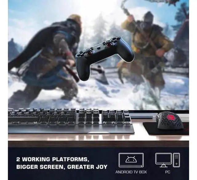 Alt view image 5 of 7 - GameSir T3 2.4G Wireless PC Game Controller for Android TV Box/Windows PC 7/10, Wired Controller with Dual Vibration Gamepad Joystick, 400mAh Li-ion Battery, Linear Trigger Buttons Compatible with And
