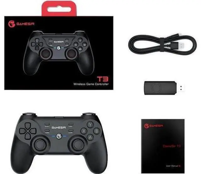 Alt view image 3 of 7 - GameSir T3 2.4G Wireless PC Game Controller for Android TV Box/Windows PC 7/10, Wired Controller with Dual Vibration Gamepad Joystick, 400mAh Li-ion Battery, Linear Trigger Buttons Compatible with And