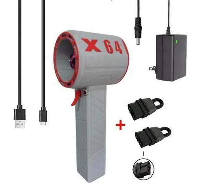 Main image of High-pressure turbofan blow dryer with wind force up to 1400g. Portable industrial-grade hair dryer for car washing. Grayish red