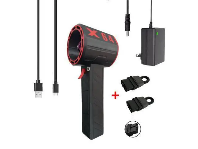 Alt view image 7 of 7 - High-pressure turbofan blow dryer with wind force up to 1400g. Portable industrial-grade hair dryer for car washing. Grayish red