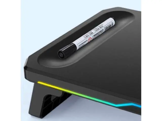 Alt view image 7 of 7 - Wireless charging RGB computer stand HUB with two height settings for display elevation, height-increasing stand for ergonomically designed laptops, no assembly required.