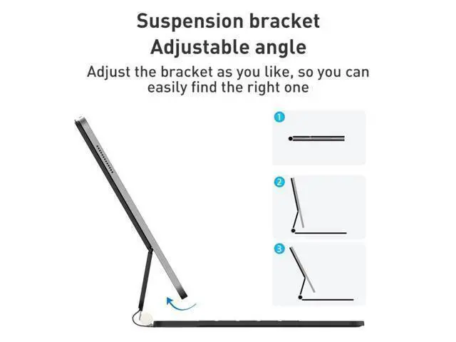 Alt view image 2 of 7 - T89 Magic Suspended Bluetooth Keyboard Leather Case For iPad Pro 12.9 2022 / 2021 / 2020 / 2018(Black)