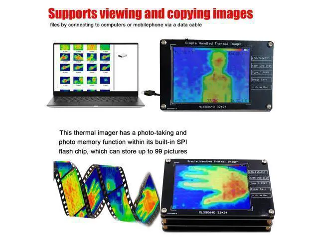 Alt view image 3 of 5 - MLX90640 2.8-inch LCD digital infrared thermal imaging DIY thermal imager for temperature detection, detection tool