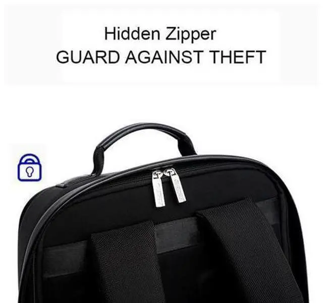 Alt view image 5 of 7 - Bopai 751-006431 Business Waterproof Anti-theft Large Capacity Double Shoulder Bag,with USB Charging Port, Size: 27x16.5x40cm (Black)