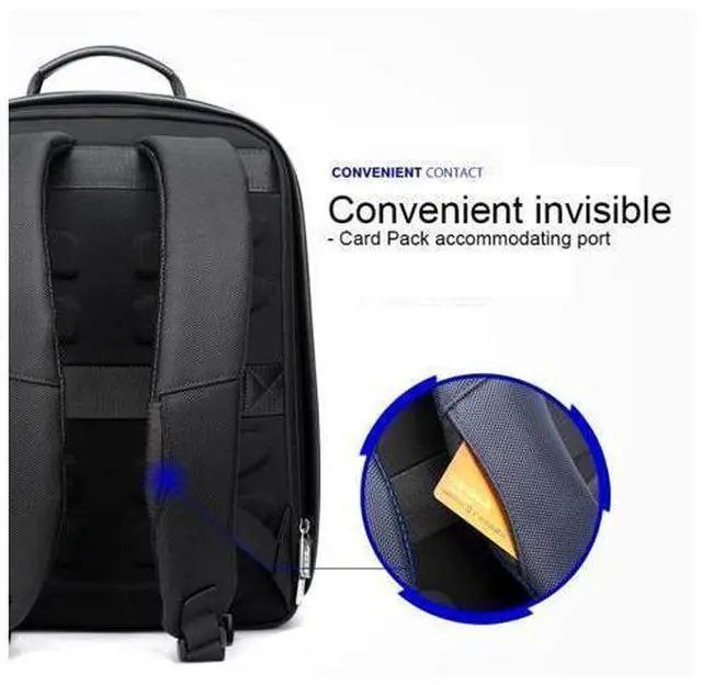 Alt view image 6 of 7 - Bopai 751-006431 Business Waterproof Anti-theft Large Capacity Double Shoulder Bag,with USB Charging Port, Size: 27x16.5x40cm (Black)