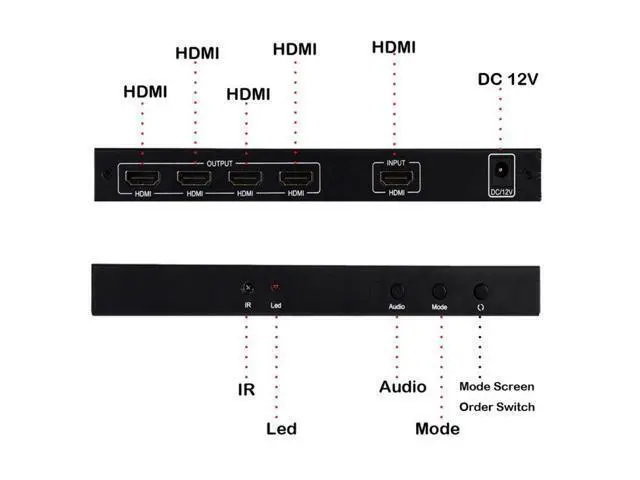 Alt view image 6 of 7 - BT14 Ultra HD 4K x 2K 2X2 HDMI TV Wall Controller Multi-screen Splicing Processor