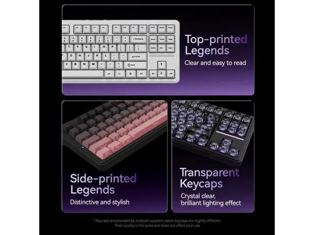 Alt view image 5 of 7 - Vszerda A87 Pro Wireless Mechanical Keyboard, 87-Key TKL, Gasket Mount, Hot-Swap, Tri-Mode RGB (Peach Mist)