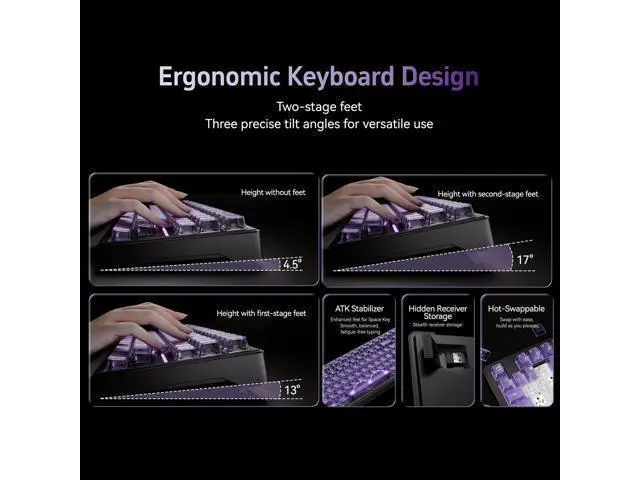 Alt view image 7 of 7 - Vszerda A87 Pro Wireless Mechanical Keyboard, 87-Key TKL, Gasket Mount, Hot-Swap, Tri-Mode RGB (Peach Mist)
