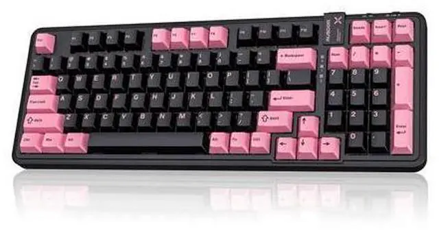Main image of Vszerd 98Pro Silent Wireless Mechanical Keyboard, Tri-Mode BT/2.4G/USB-C Hot Swappable Custom Quiet Keyboard with Backlit, Gasket Structure, PBT Keycaps,Pre-lubed Tactile Switches(Black & Pink-Silent)